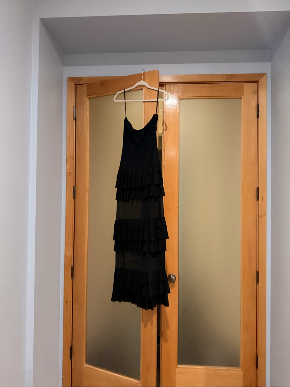 REVOLVE Strapless Black Ruffle Maxi Dress - Picture 4 of 7